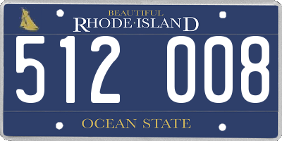 RI license plate 512008