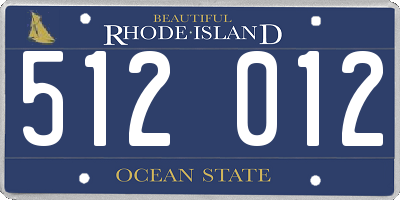RI license plate 512012