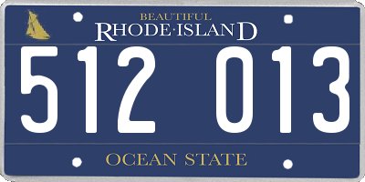 RI license plate 512013