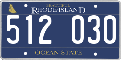 RI license plate 512030