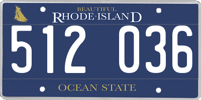 RI license plate 512036