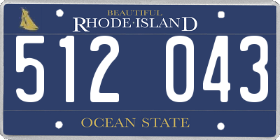 RI license plate 512043