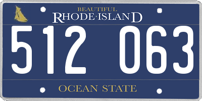 RI license plate 512063