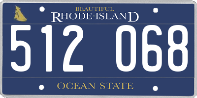 RI license plate 512068