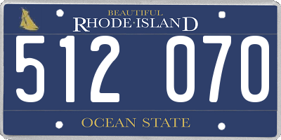 RI license plate 512070