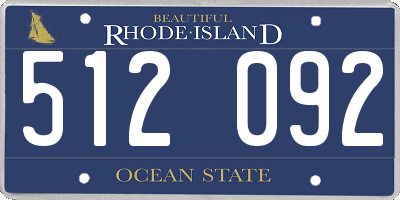 RI license plate 512092
