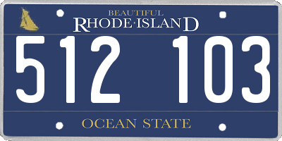 RI license plate 512103