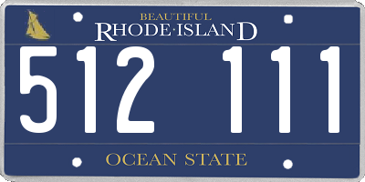 RI license plate 512111