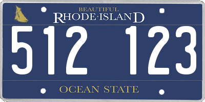 RI license plate 512123