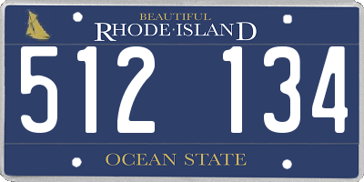 RI license plate 512134