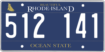 RI license plate 512141