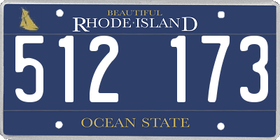 RI license plate 512173
