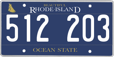 RI license plate 512203