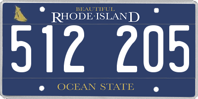 RI license plate 512205