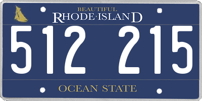 RI license plate 512215
