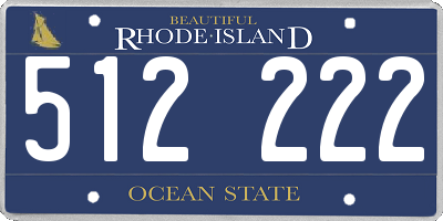 RI license plate 512222