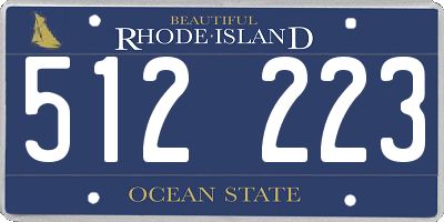RI license plate 512223