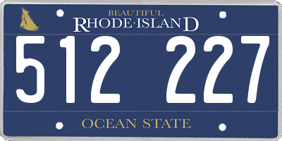 RI license plate 512227