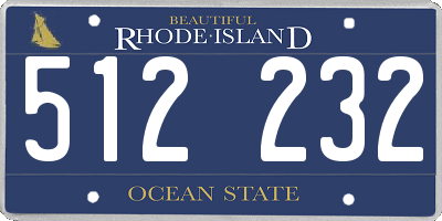 RI license plate 512232
