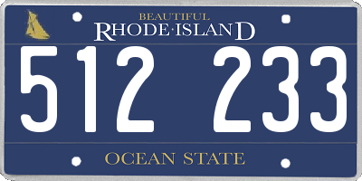 RI license plate 512233