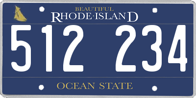RI license plate 512234