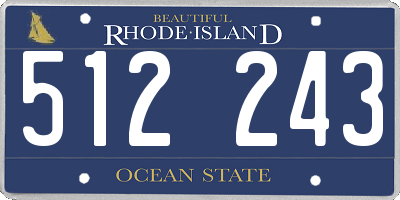 RI license plate 512243