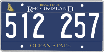 RI license plate 512257