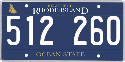 RI license plate 512260