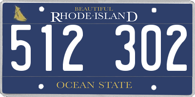 RI license plate 512302