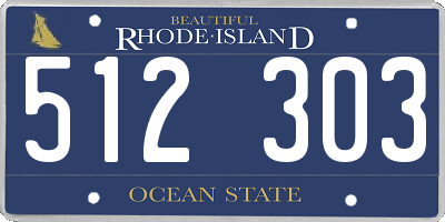 RI license plate 512303