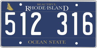 RI license plate 512316