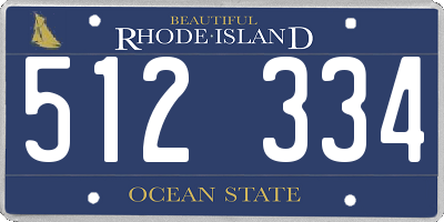 RI license plate 512334