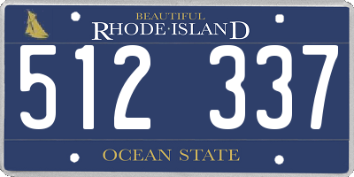RI license plate 512337