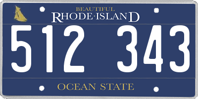 RI license plate 512343