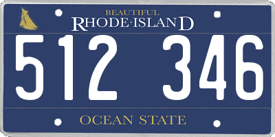 RI license plate 512346