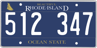 RI license plate 512347