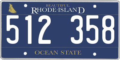 RI license plate 512358