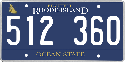 RI license plate 512360