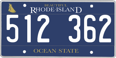RI license plate 512362