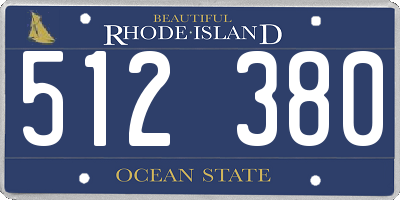 RI license plate 512380