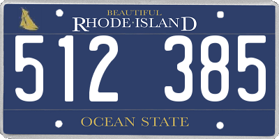 RI license plate 512385