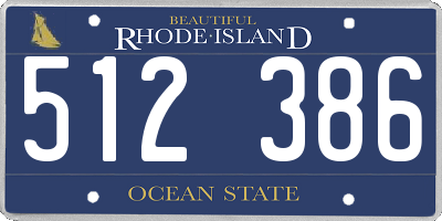 RI license plate 512386
