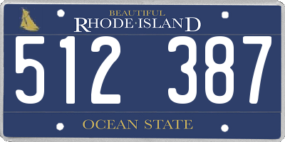 RI license plate 512387