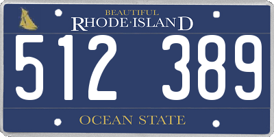 RI license plate 512389