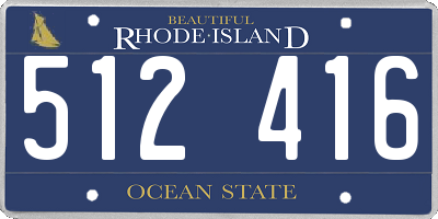 RI license plate 512416