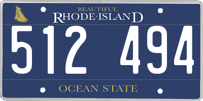 RI license plate 512494