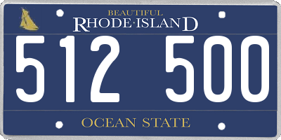 RI license plate 512500