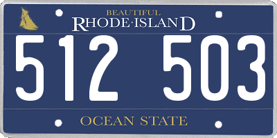 RI license plate 512503