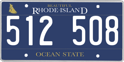 RI license plate 512508