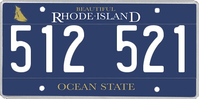 RI license plate 512521